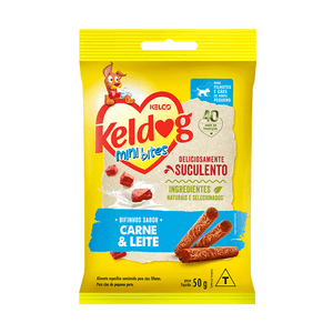 Petisco Keldog Filhotes Mini Bites Carne e Leite - 50 g