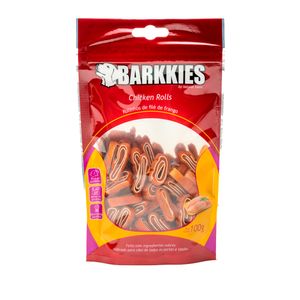 Petisco Natural Cães Barkkies Rolls Frango - 100 g