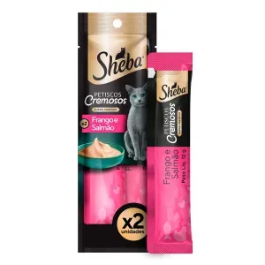 Petisco Sheba Cremoso para Gatos Adultos Frango e Salmão - 24 g