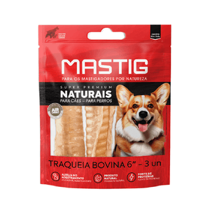 Petisco Traqueia Bovina para Cães Mastig - 3 unidades