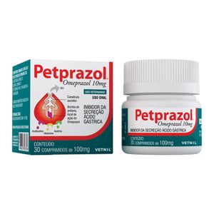 Petprazol 10mg Antiácido para cães e Gatos - 30 cápsulas