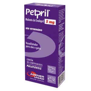 Petpril 5mg Vasodilatador para Cães e Gatos - 30 comprimidos