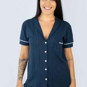 Pijama Americano Manga Curta Algodão Azul