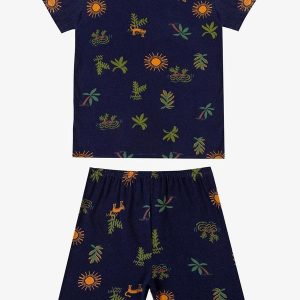 Pijama Infantil Masculino Estampado Azul