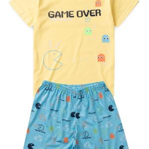 Pijama Masculino Verão Game Over Amarelo