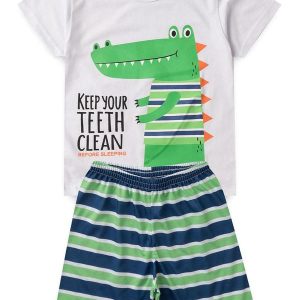Pijama Masculino Verão Jacaré Branco