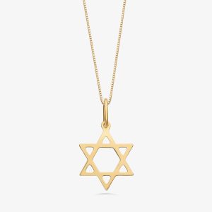 Pingente Estrela de Davi em Ouro Amarelo 18k