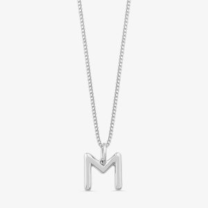 Pingente Letra M em Ouro Branco 18K