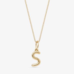Pingente Letra S em Ouro Amarelo 18k