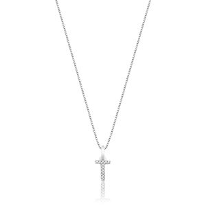 Pingente Letra T com Diamante em Ouro Branco 18k