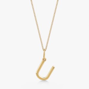 Pingente Letra U em Ouro Amarelo 18k