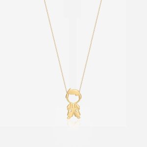 Pingente Menino com Diamante em Ouro Amarelo 18k
