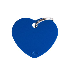 Placa de Identificação Coração Alumínio Azul MyFamily