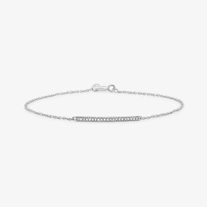 Pulseira em Ouro Branco com Diamante