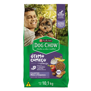 Ração Dog Chow Cães Filhotes Minis e Pequenos Carne, Frango e Arroz