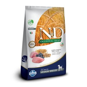 Ração N&D Ancestral Grain Cães Adultos Medium Cordeiro