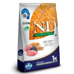 Ração N&D Ancestral Grain Cães Adultos Medium Cordeiro