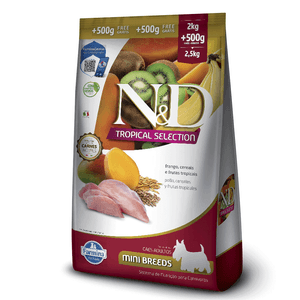 Ração N&D Tropical Selection Cães Adultos Mini Frango - 2 kg + 500g Grátis