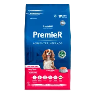 Ração Premier Ambientes Internos Dermacare Cães Adultos Raças Pequenas Salmão