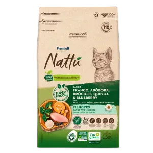 Ração Premier Nattu Gatos Filhotes Abóbora - 1,5 kg