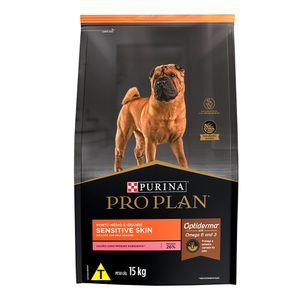 Ração Pro Plan Cães Adultos Médios e Grandes Sensitive Skin Salmão - 15 kg
