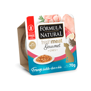 Ração Úmida Fórmula Natural Fresh Meat Gourmet Cães Adultos Frango, Batata Doce e Chia - 70 g