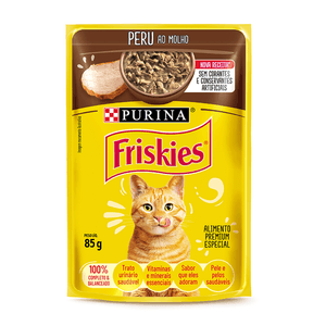Ração Úmida Friskies Gatos Adultos Peru ao Molho - 85 g