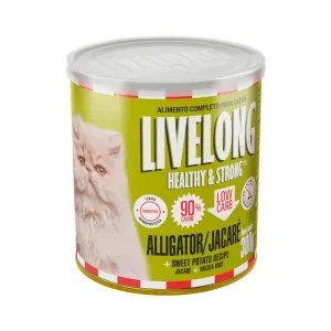 Ração Úmida Natural para Gatos Livelong Sensitive Jacaré - 300g