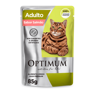 Ração Úmida Optimum Sachê Gatos Adultos Salmão - 85 g