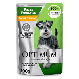 Ração Úmida Optimum Sachê para Cães Adultos Raças Pequenas e Minis Frango - 100 g