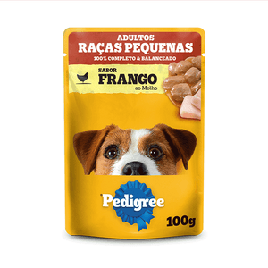 Ração Úmida Pedigree Sachê Cães Adultos Raças Pequenas Frango ao Molho - 100 g