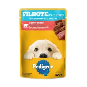 Ração Úmida Pedigree Sachê Cães Filhotes Carne ao Molho - 100 g