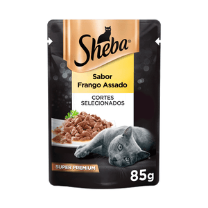 Ração Úmida Sheba Gatos Adultos Sachê Frango Assado - 85 g