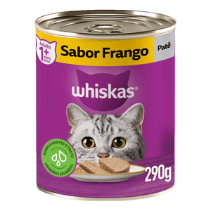 Ração Úmida Whiskas Lata Patê para Gatos Adultos Frango - 290 g