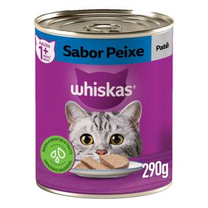 Ração Úmida Whiskas Lata Patê para Gatos Adultos Peixe - 290 g