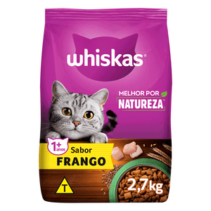Ração Whiskas Gatos Adultos Melhor Por Natureza Frango - 2,7 kg