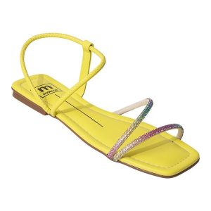 Rasteirinha Moleca Amarelo em Sintético