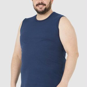 Regata Azul Marinho Masculina em Malha Plus