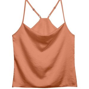 Regata Feminina Acetinada Marrom