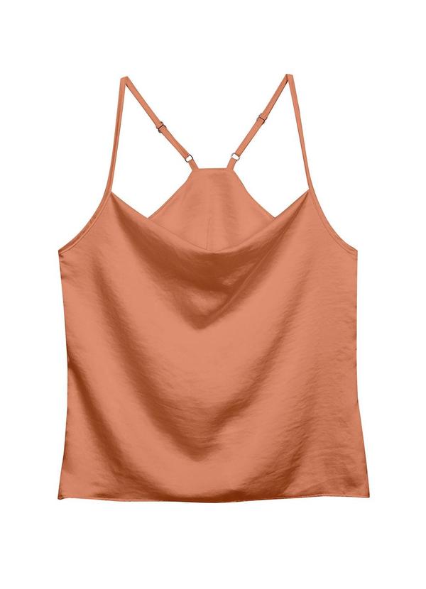 Regata Feminina Acetinada Marrom