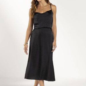 Regata Feminina Acetinada Preto