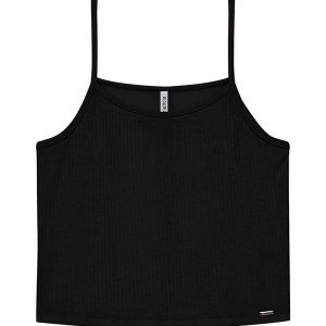 Regata Feminina Cropped Canelada Preto