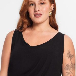 Regata Feminina Plus Size Preto