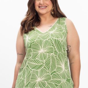 Regata Feminina Plus Size Verde