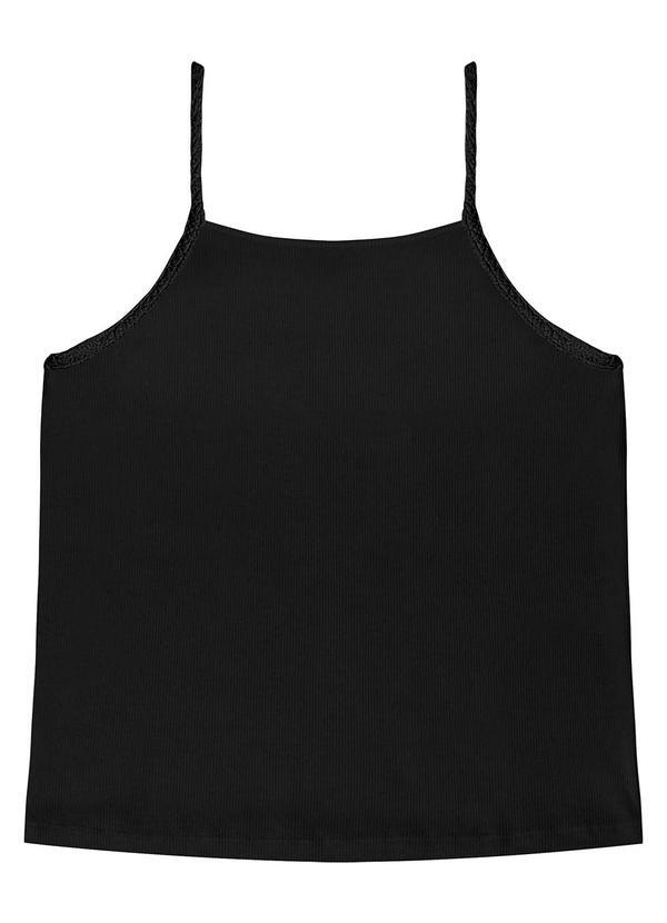 Regata Feminina Ribana de Viscose Preto