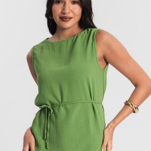 Regata Feminina com Amarração Verde