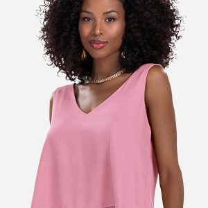 Regata Feminina de Viscose Rosa