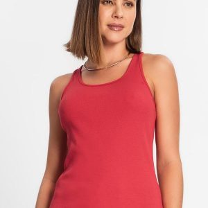 Regata Feminina em Ribana Vermelho