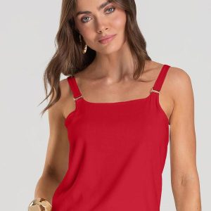 Regata Feminina em Tecido de Viscose Vermelho