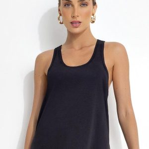 Regata Preto em Malha com Elastano